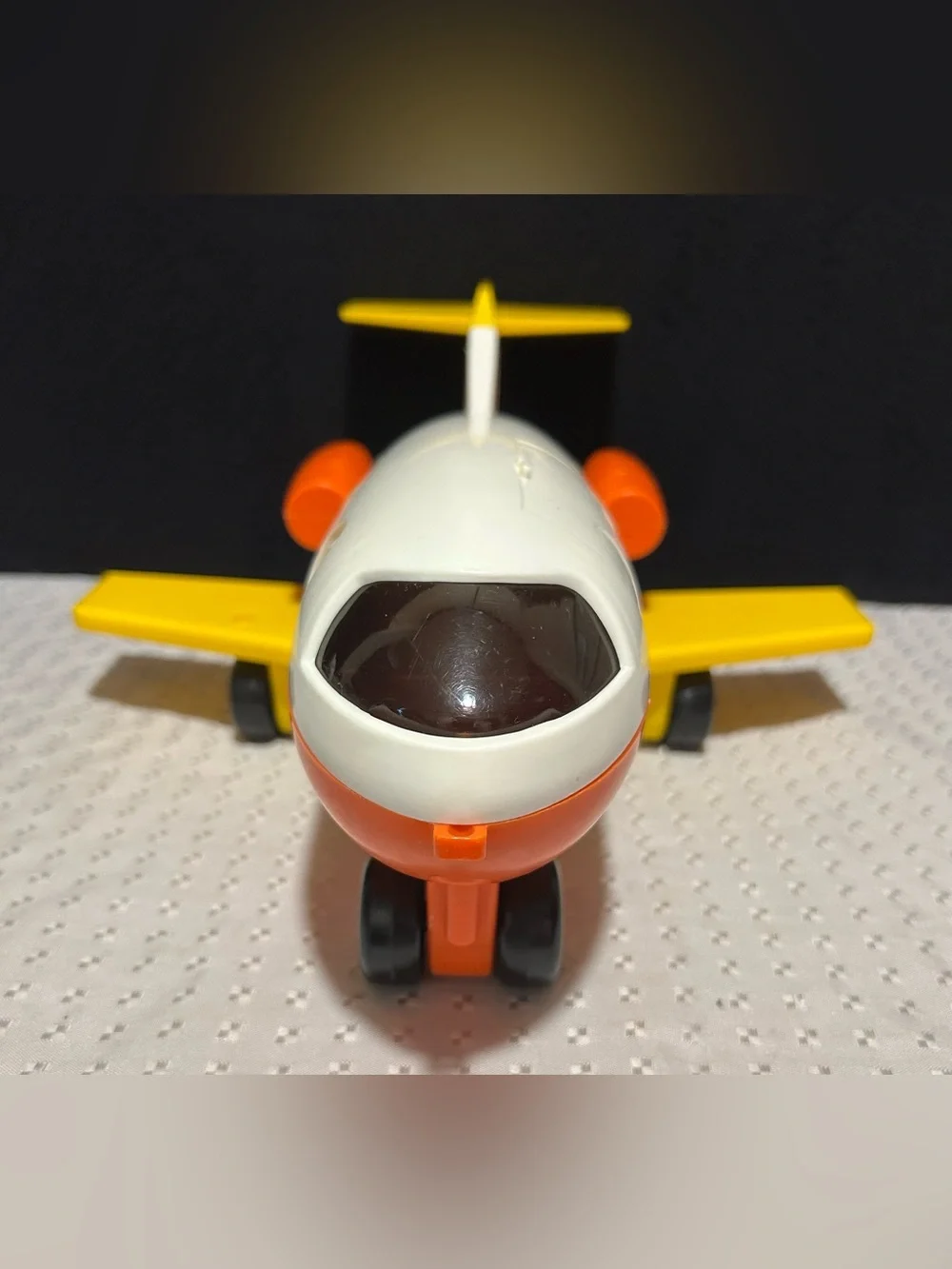Vintage 1980 Fisher Price Little People Yellow & Orange Jet Airplane Plane
